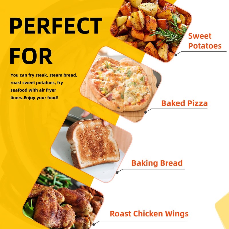 Katbite 200Pcs 7.5 In Air Fryer Liners, Parchment 7.5" x 7.5"-200Pcs, Brown gallery