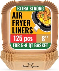 Air Fryer Paper Liners, 125Pcs Air Fryer Disposable Liners, Non-Stick and Oil Pr