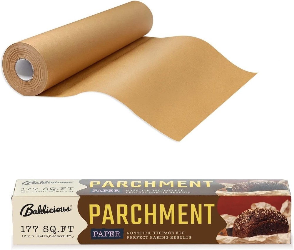 Unbleached Parchment Paper Roll for Baking, 13 in x 242 13inch-roll, Brown