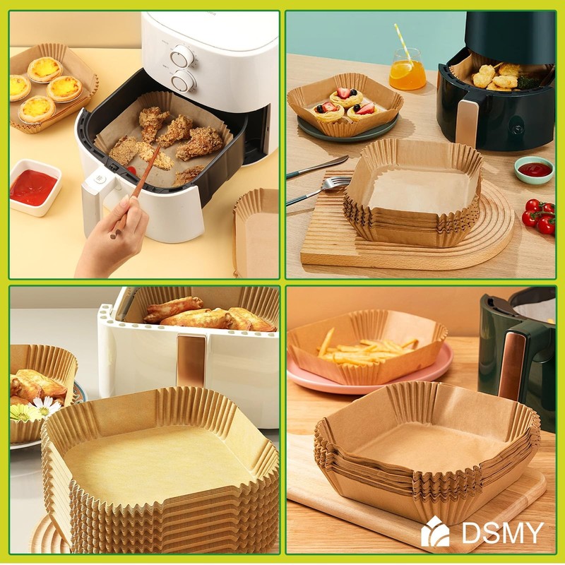 DSMY 150 PCS Air Fryer Disposable Paper Liners,8 Inch Square L, Yellow gallery