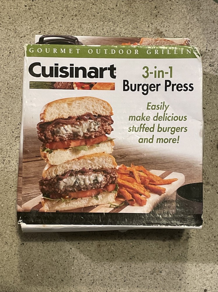 Cuisinart 3 in 1 Smashed Burger Press Open Box Not Used Tool Grilling Press