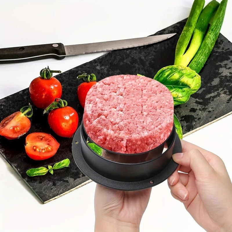 4-in-1 Burger Press Patty Maker + 100 Papers – Non-Stick Mold fits BBQ & Sliders gallery