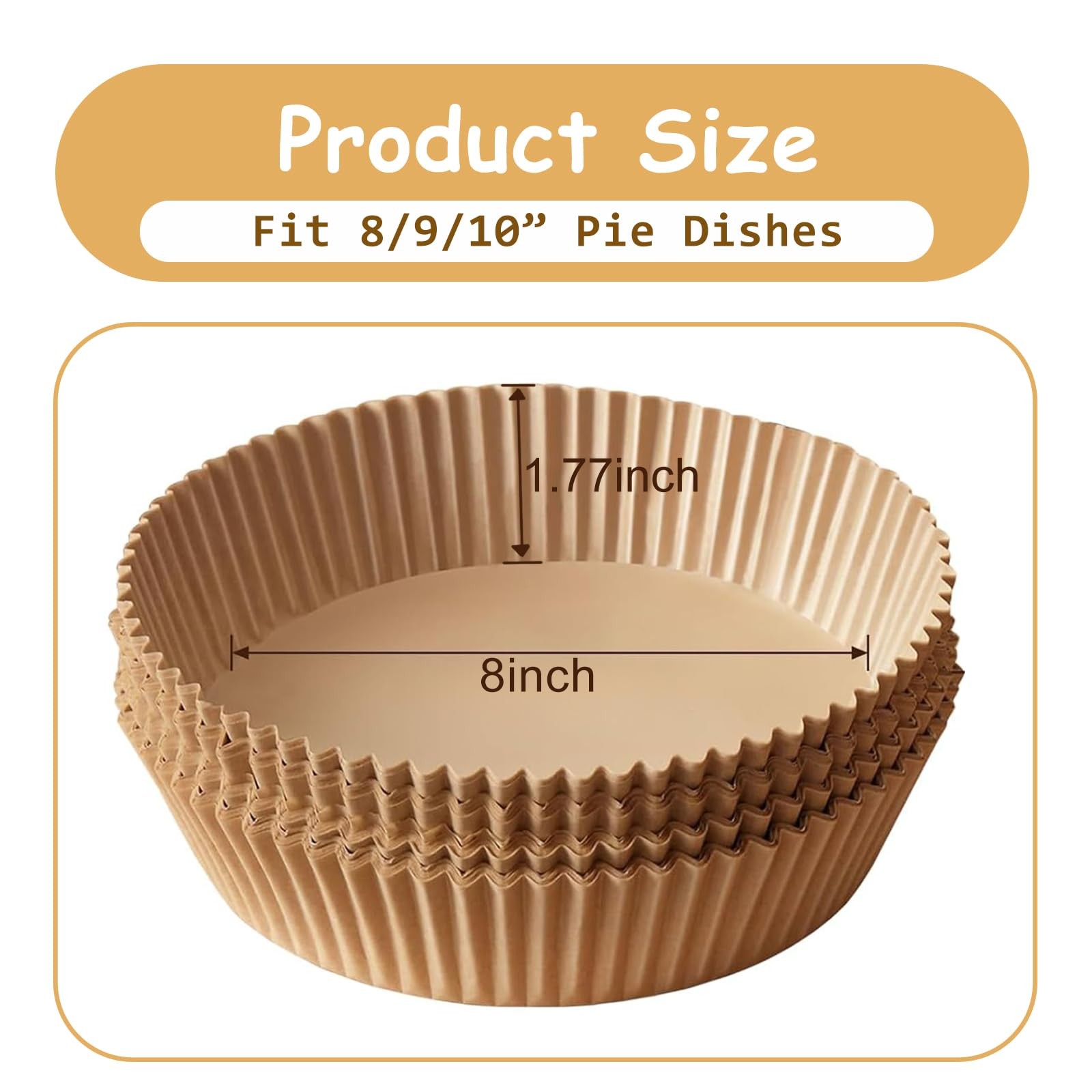 100pcs Parchment Paper for Pie Weights and Pans, Crust 9, Wood color gallery