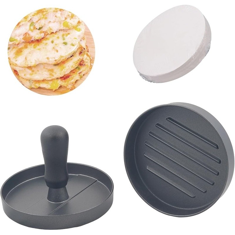 Non-Stick Burger Patty Maker W/ Adjustable Thickness & 200 Patty Papers New gallery