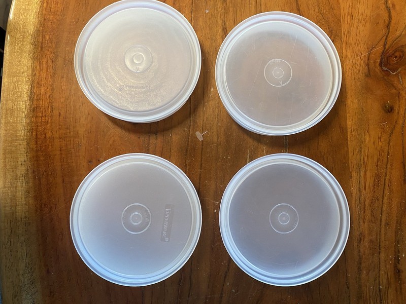 Set of 4 Tupperware Burger Patty Molds Keepers Vintage gallery