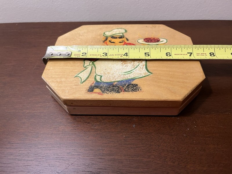Vintage Volco Brand Hamburger Press Japanese Wood Painted Chef Made In Japan gallery