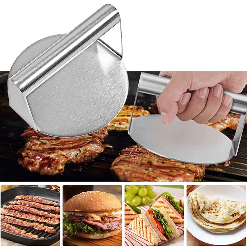 Stainless Steel Burger Press, 5.5 Inch Round Smasher,Non-Stick Smooth Hamburger gallery