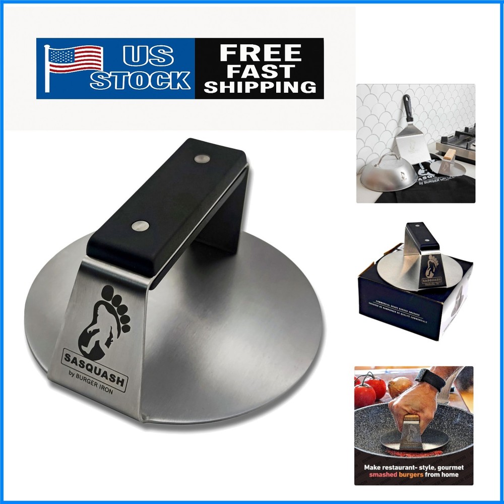 The Sasquash 6-Inch Commercial Burger Press - Ultimate Smasher for Grill Lovers