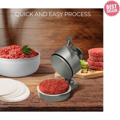 Burger Press Patty Maker Adjustable Thickness 1/4 Lb to 3/4 Lb with Ejector