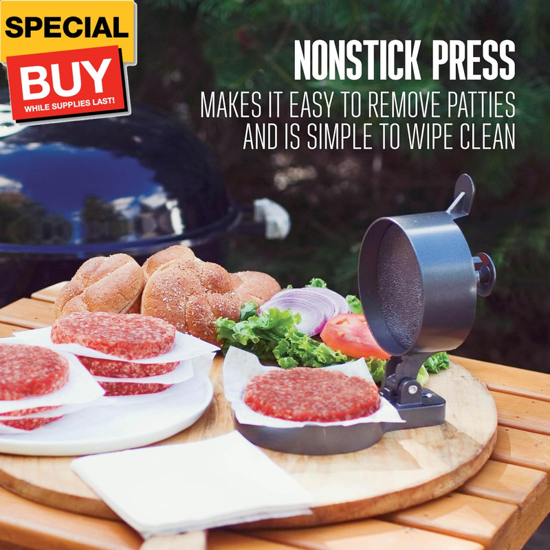 Burger Press, Makes 4 1/2" Diameter Patties for Hamburger, Crab Cakes, Sausage, gallery