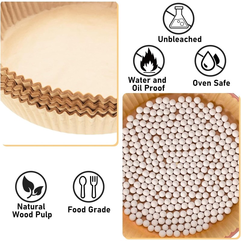 100pcs Parchment Paper for Pie Weights and Pans, Crust 9, Wood color gallery
