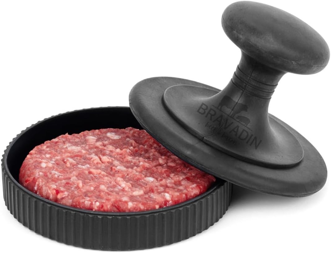 BRAVADIN Silicone Non-Stick Hamburger Press Patty Maker 1/3 lb with 100 Paper... gallery