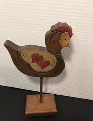 Wooden Rooster Approx 10” High Rustic Country Farmhouse Kitchen EUC