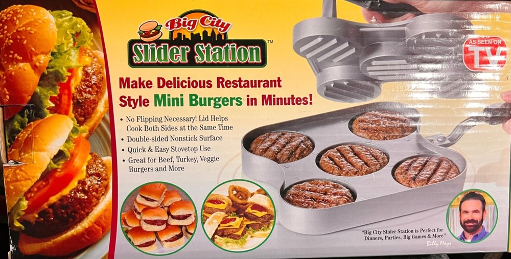 Big City Slider Station NEW Cooks 5 Mini Burgers on Stovetop