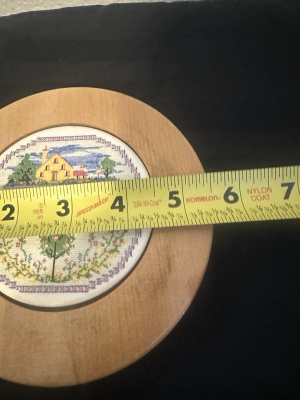 Vintage Wooden Hamburger Press Ceramic Crosstitch House gallery