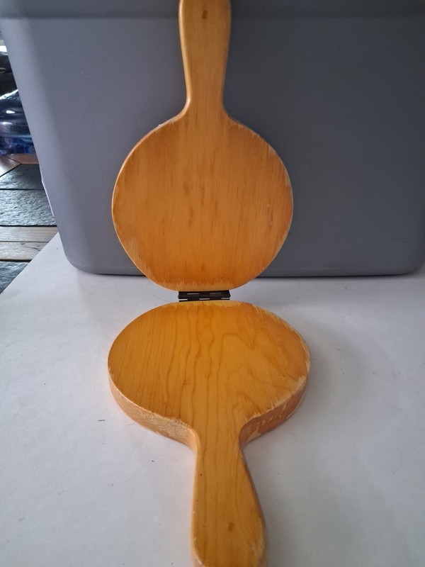Vintage Chuck Wagon Wood Burger Press Maker gallery