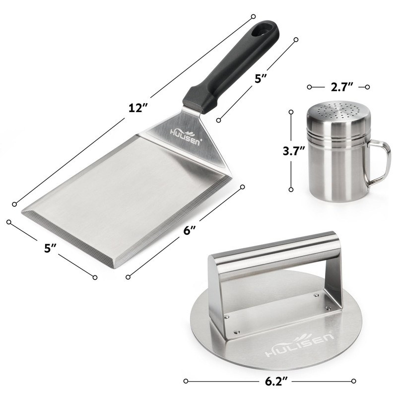 Stainless Steel Griddle Accessories Kit Including Burger Press Spatula And Spice gallery