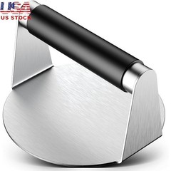 Stainless Steel Burger Press W/ Silicone Handle Non Stick Easy Clean BBQ Tool US