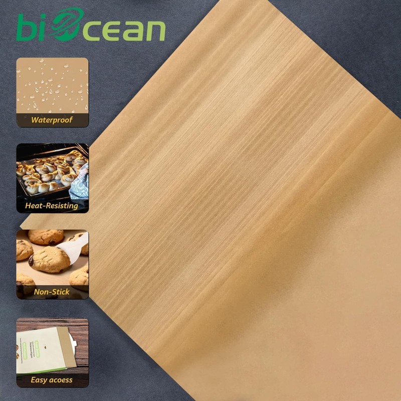 BIOCEAN 200Pcs 12x16In Unbleached 12" x 16" Half Sheet Pan, 200 Pack gallery