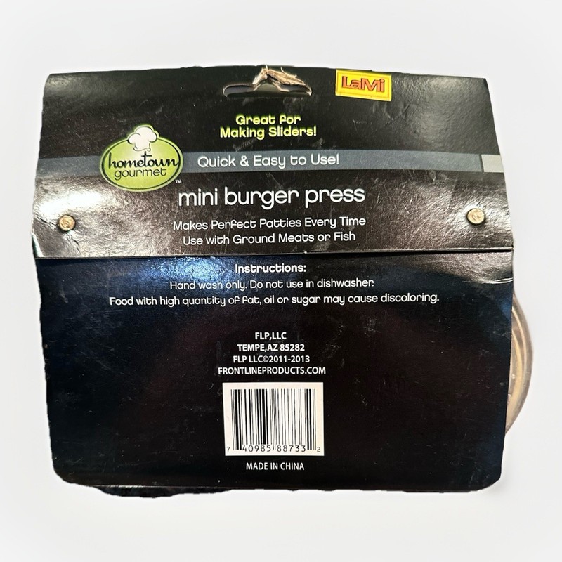 Hometown Gourmet Mini Burger Press Great For Making Sliders Brand New gallery