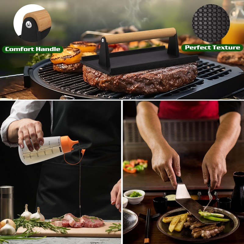 120 Pcs Griddle Accessories Kit, Perfect Hibachi Flat Top Grill Tools for Bla... gallery