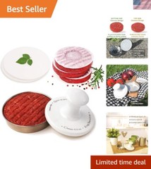 Heavy-Duty 5″ Burger Smasher – Includes 100 Patty Papers for Perfect Patties