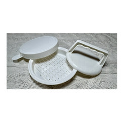 White Plastic Single Non-Stick Burger Press, Large 6 Inch