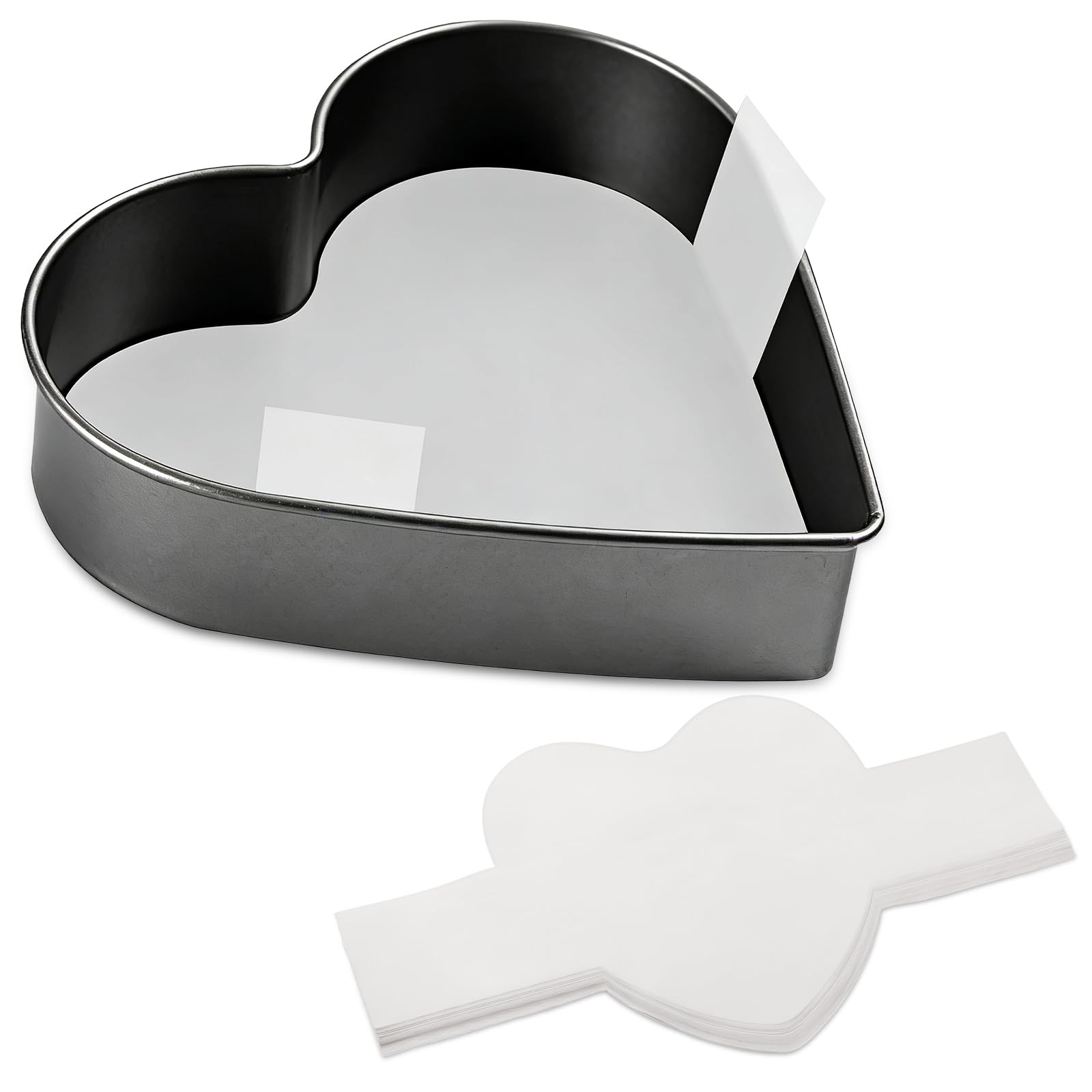 GeeRic Baking Parchment Paper 8 inch Heart Shape, 60 Pcs Cake 8 Inch, White gallery
