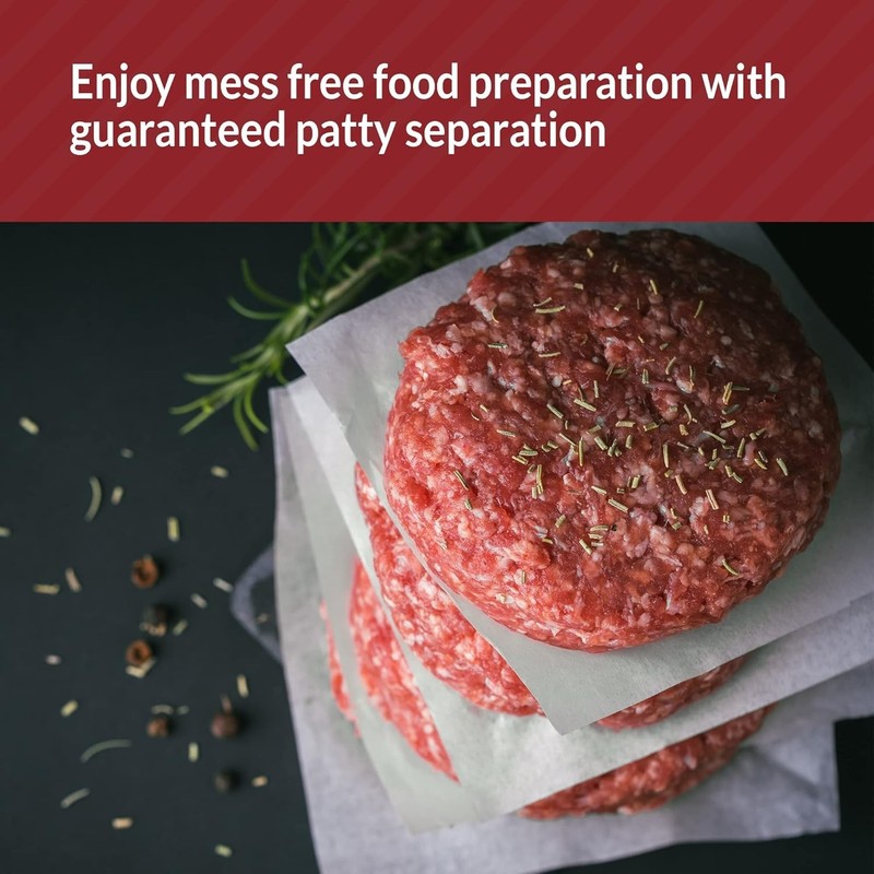 250 Pack 4.75" x 5" Hamburger Patty Paper - Non-Stick Wax Sheets for Meats gallery