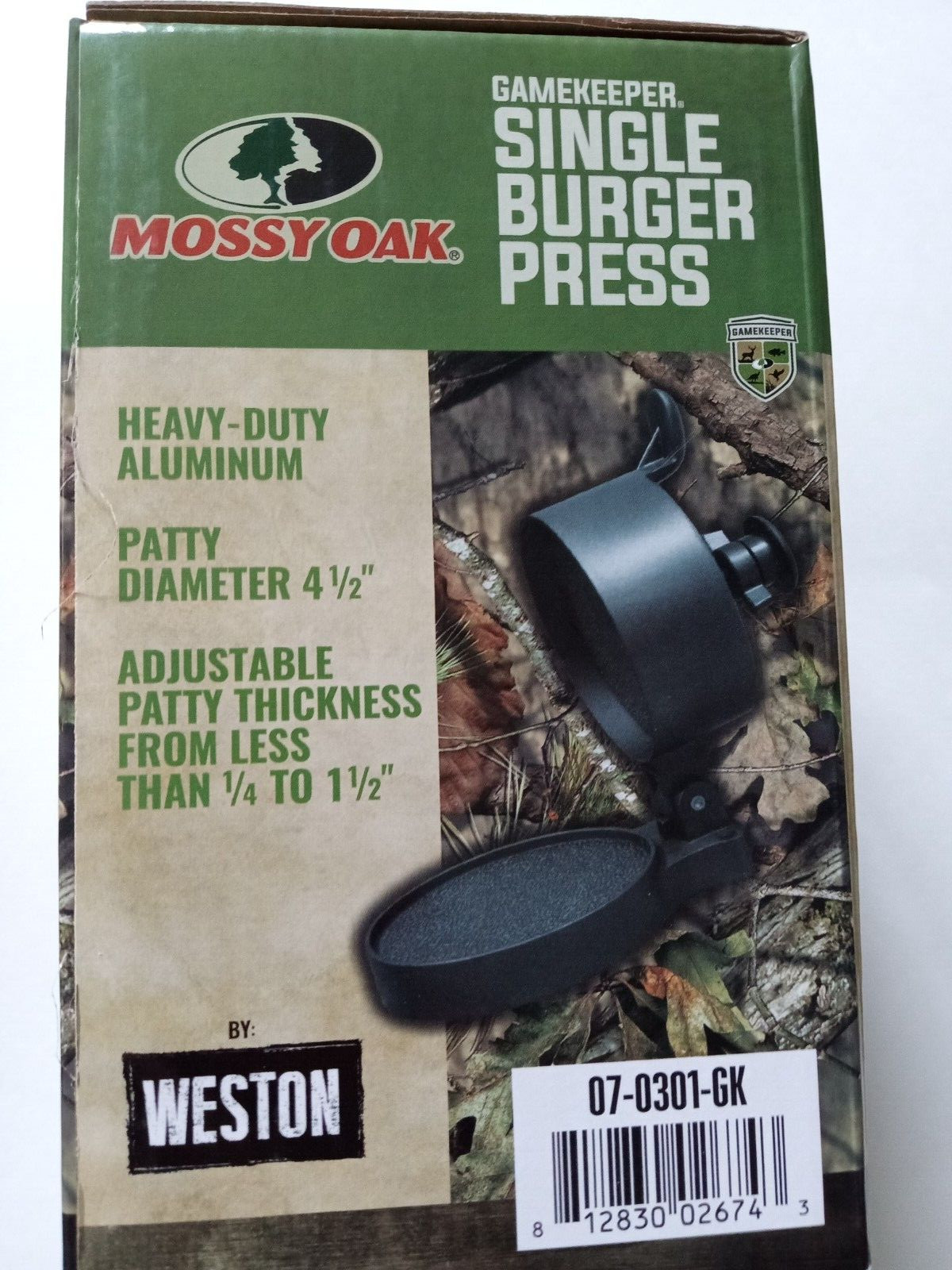 Mossy Gamekeeper Oak Single Burger Press gallery