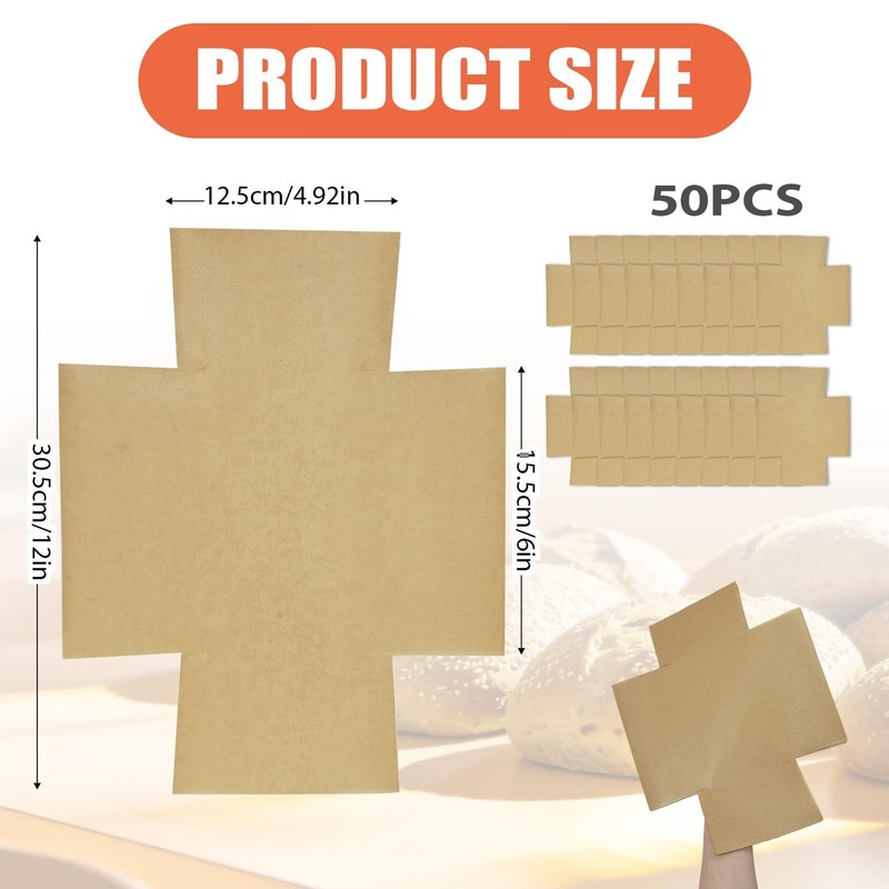 KAKUPPA 50 Pcs Loaf Pan Liners, 6.3x3.54x2.95in Pre Cut Parchment s, Brown gallery
