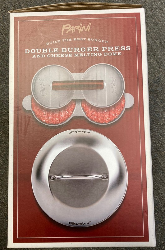 Parini Double Non-Stick Burger Press & Cheese Melting Dome 8.75" NIB gallery