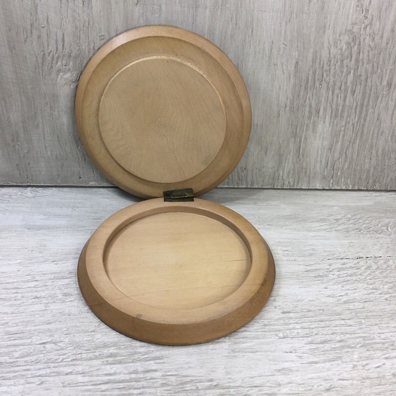 Vintage Hamburger Burger Press Rooster Hinged Wood Lid Mid Century 4.75" Burger gallery
