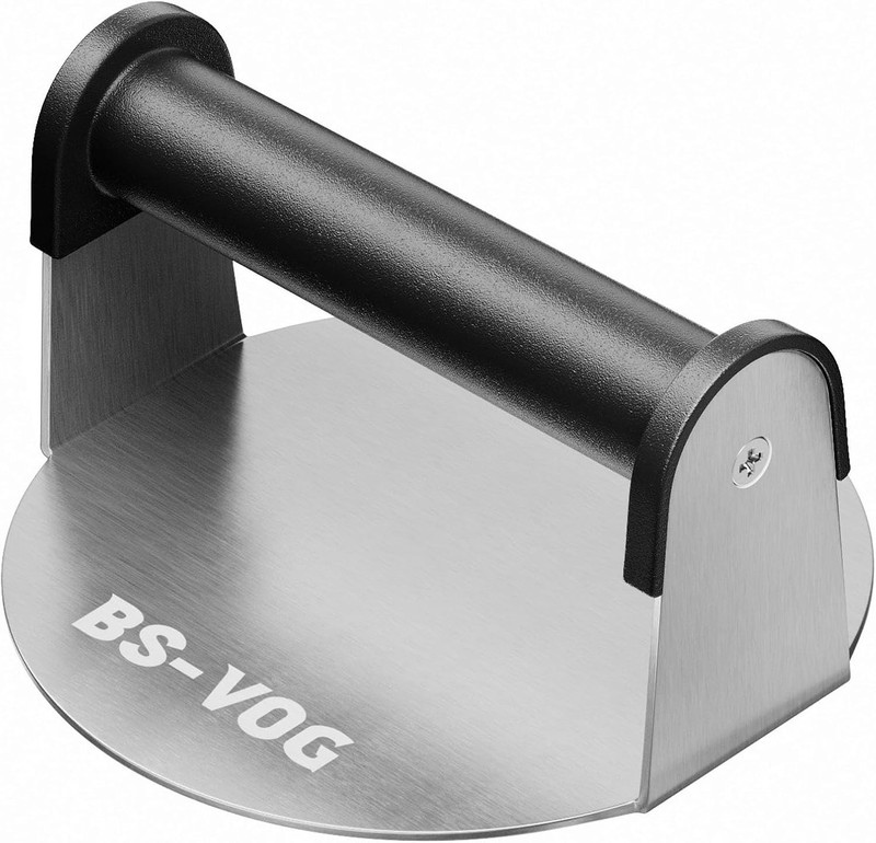 6" Stainless Steel Burger Smasher with Nonstick Surface – Perfect Griddle Tool gallery