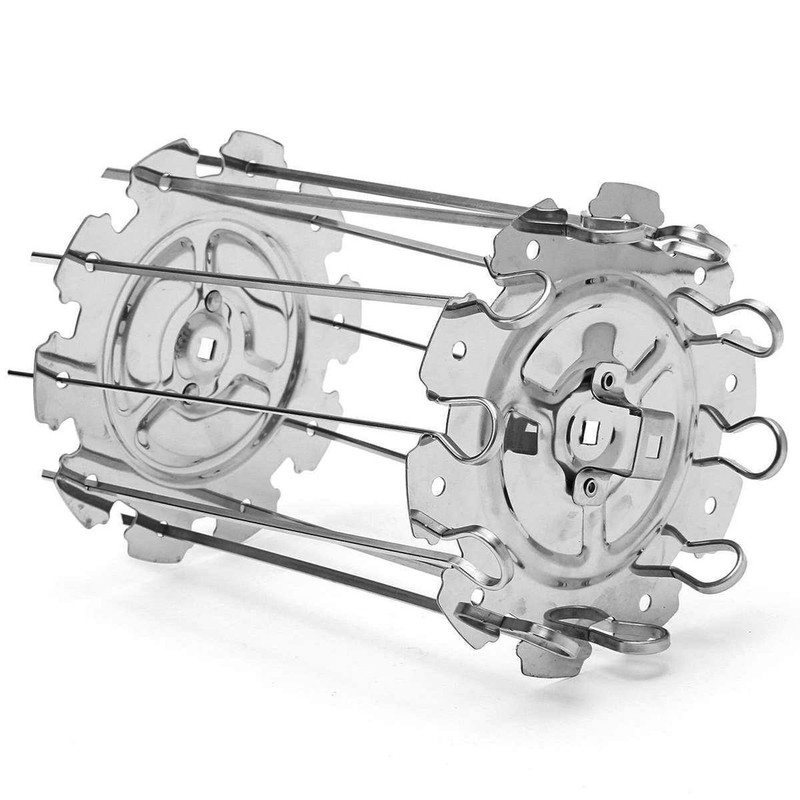 Stainless Steel BBQ Grill Cage Vegetable Meat Skewer Kebab Maker fo... Fast Ship gallery