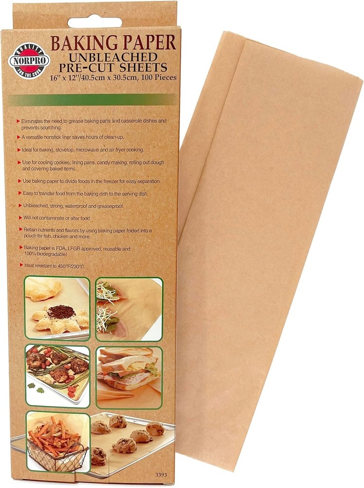 Unbleached Baking Paper Sheets Precut 16x12