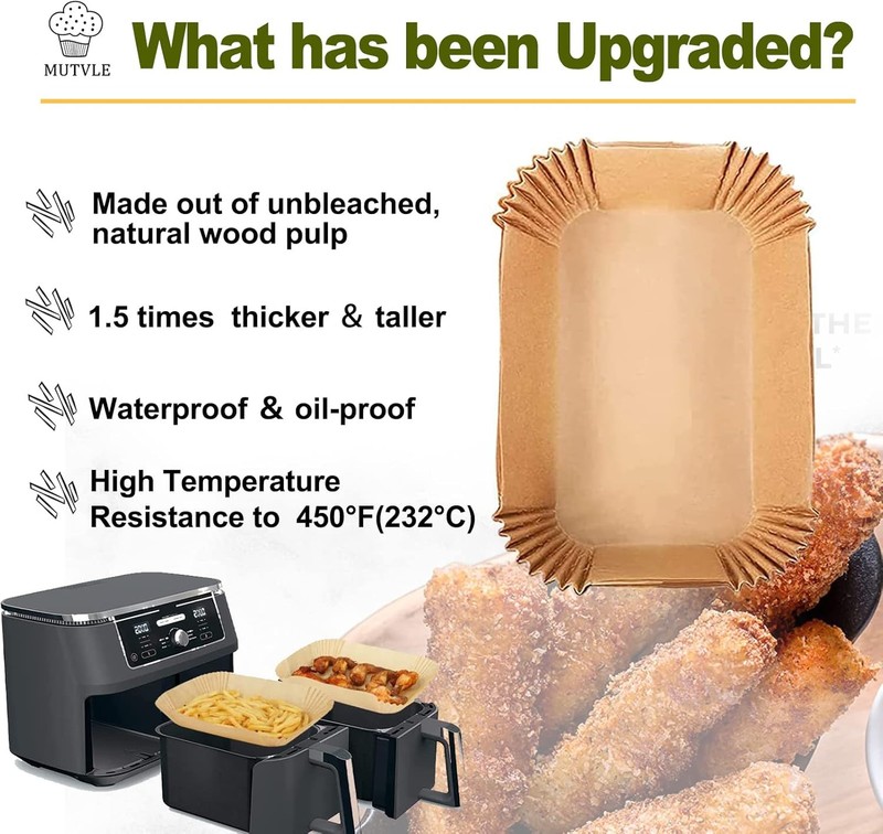Air Fryer Liners for bella 4Qt Slim Fryer, Bella Rectangle, Natural gallery