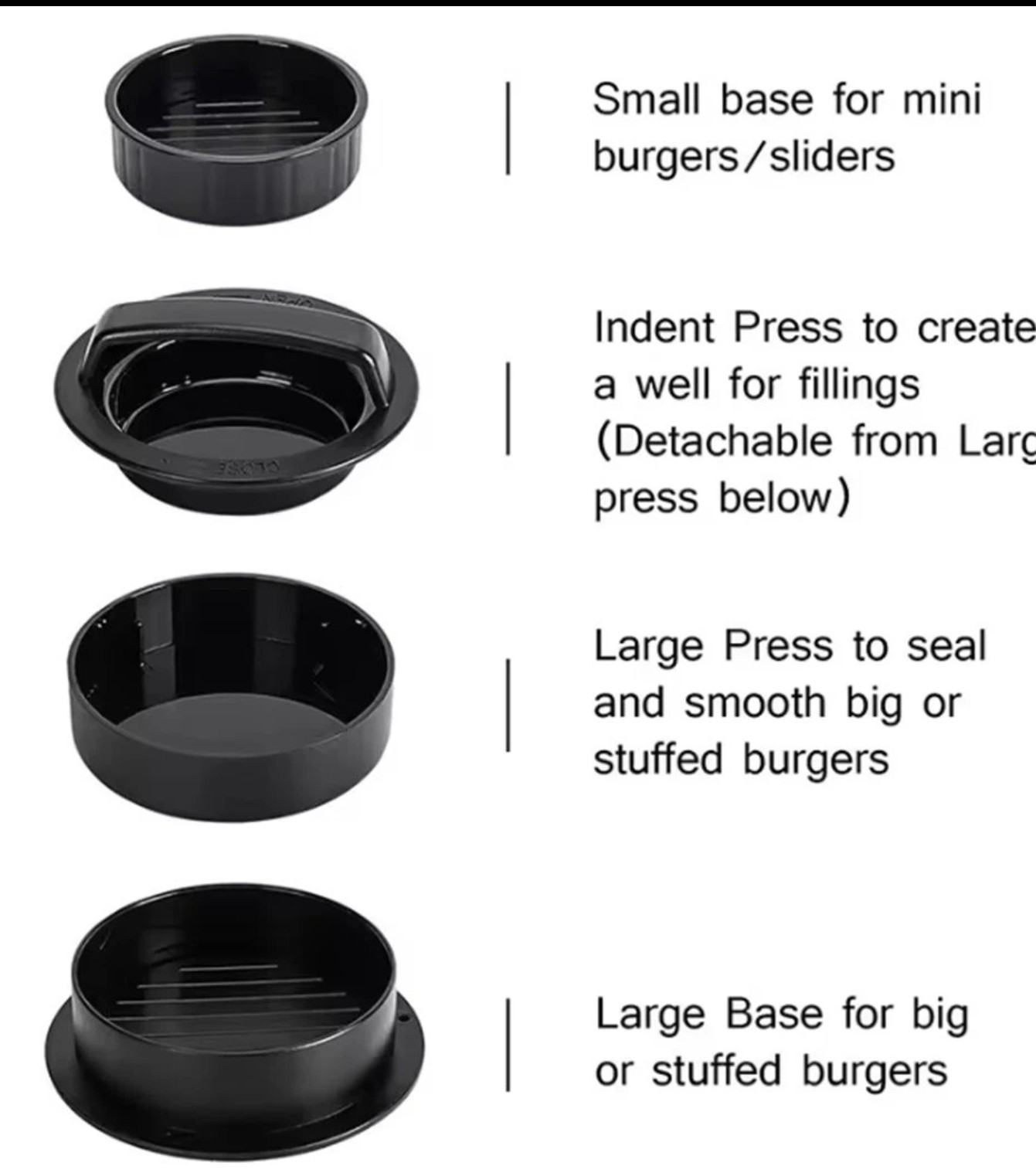 3-in-1 Burger Press Patty Stuffed Hamburger Maker Kit & 100 Wax Papers (wr3) gallery