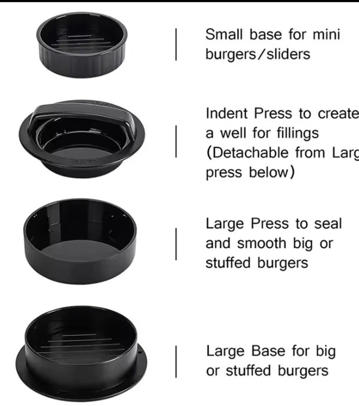 3-in-1 Burger Press Patty Stuffed Hamburger Maker Kit & 100 Wax Papers (wr3) gallery