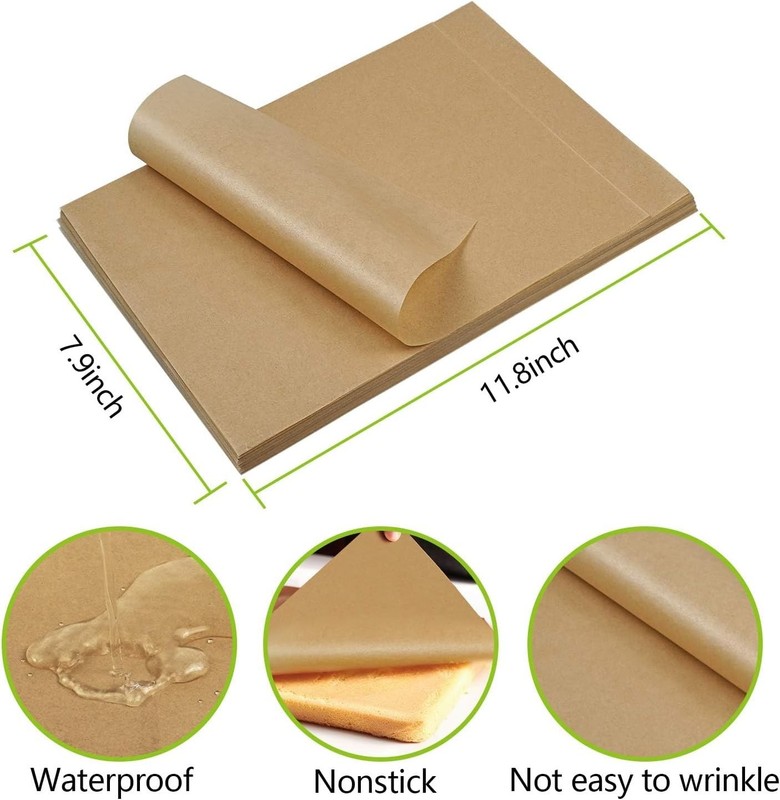 QYH 300 Pcs Parchment Paper Sheets for Baking, 8x12 300 Pack-8x12, Brown gallery