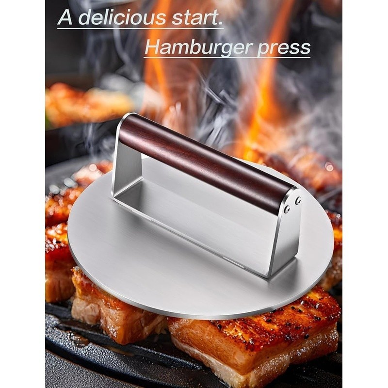 Heavy Duty 2.5 lb Stainless Steel Burger Press Non-Stick Grill Cooking Tool New gallery