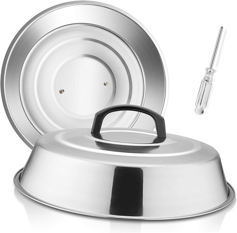 Cheese Melting Dome Set of 2 - 12 Inch Stainless Steel BBQ Grilling Accessory gallery
