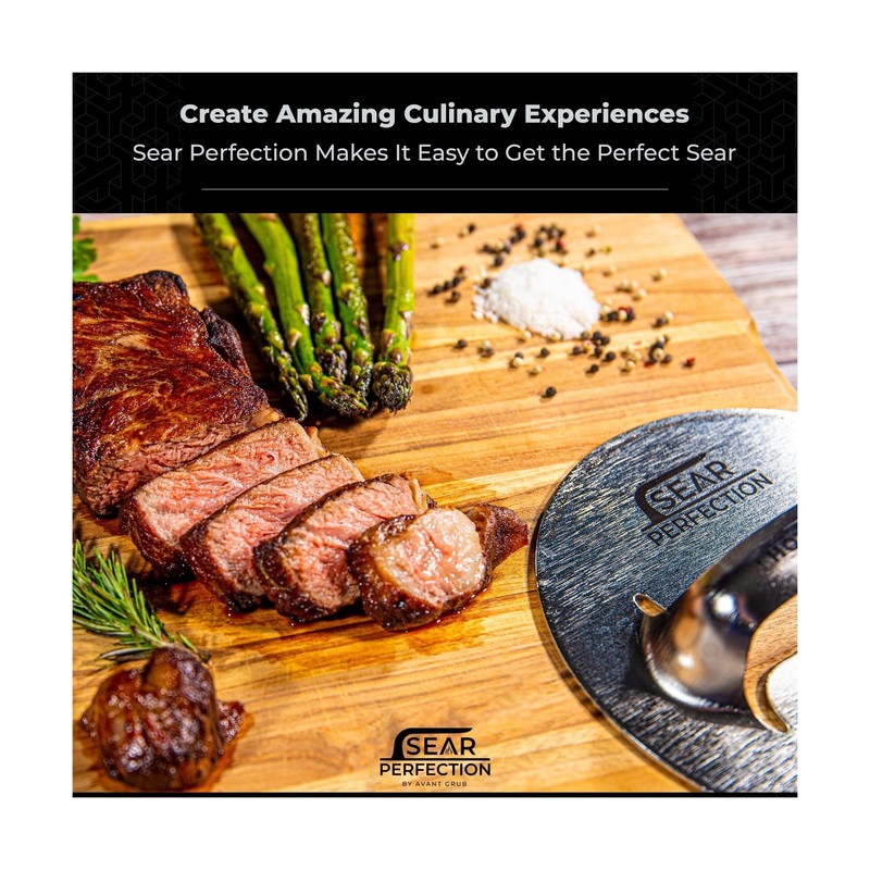 3x Sear Perfection Stackable Steak Weight (4.5lb Total). Chef-Grade Stainless... gallery