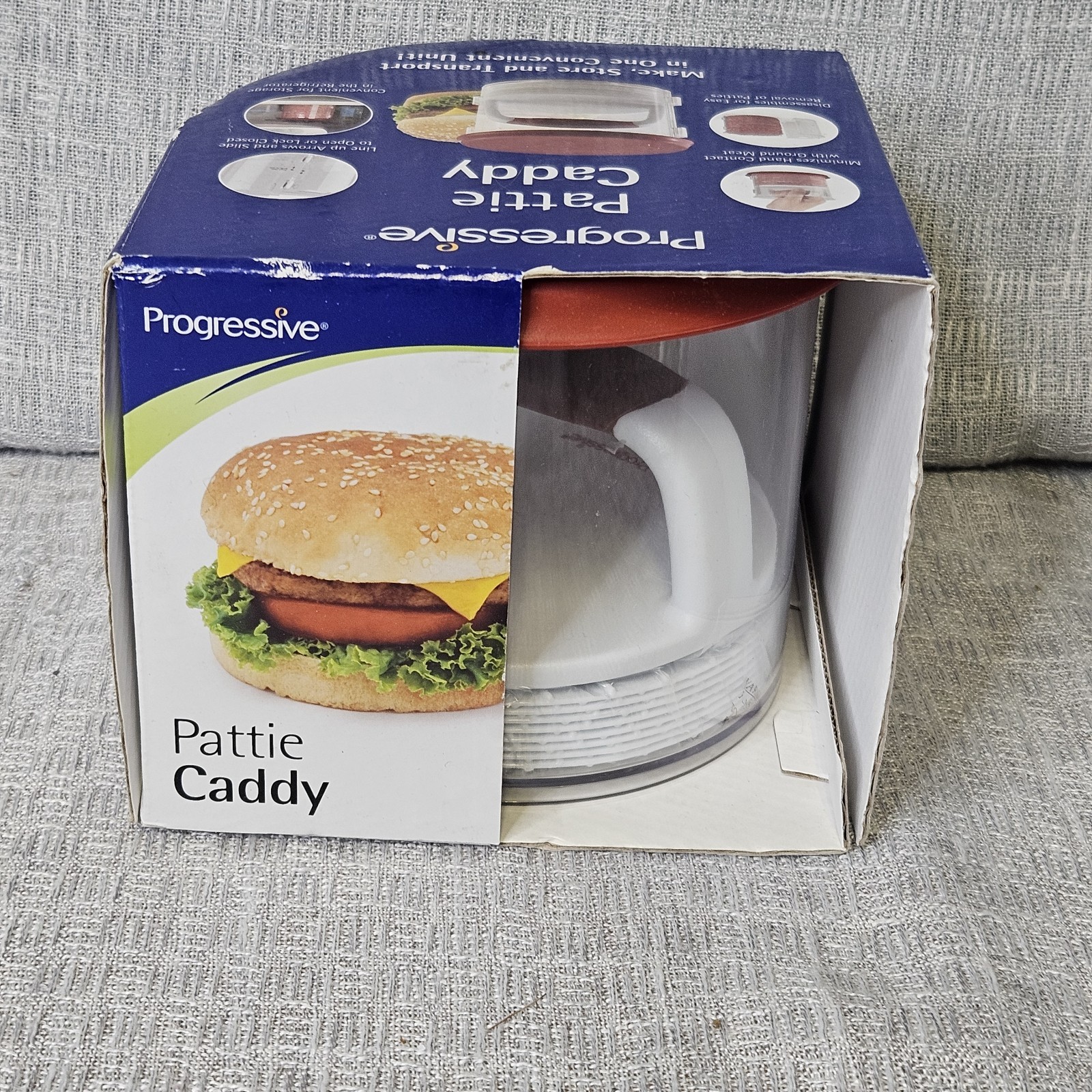 New In Packaging Progressive Pattie Caddy, Hamburger Maker & Store Hamburger gallery