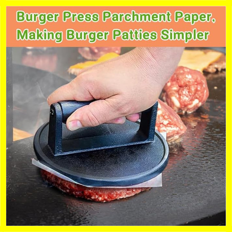 Parchment Paper Squares for Burger Press, Set of 300, 6 X 6 Inch Hamburger Patty gallery