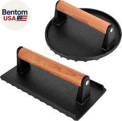 Blackstone Burger Press Set – 7″ round Smash Burger Press & 8″X4″ Rectangle Cast