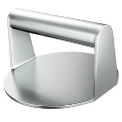 Burger Press Round Rectangle Cast Iron Smash Bacon Press Meat Steak Wood Handle