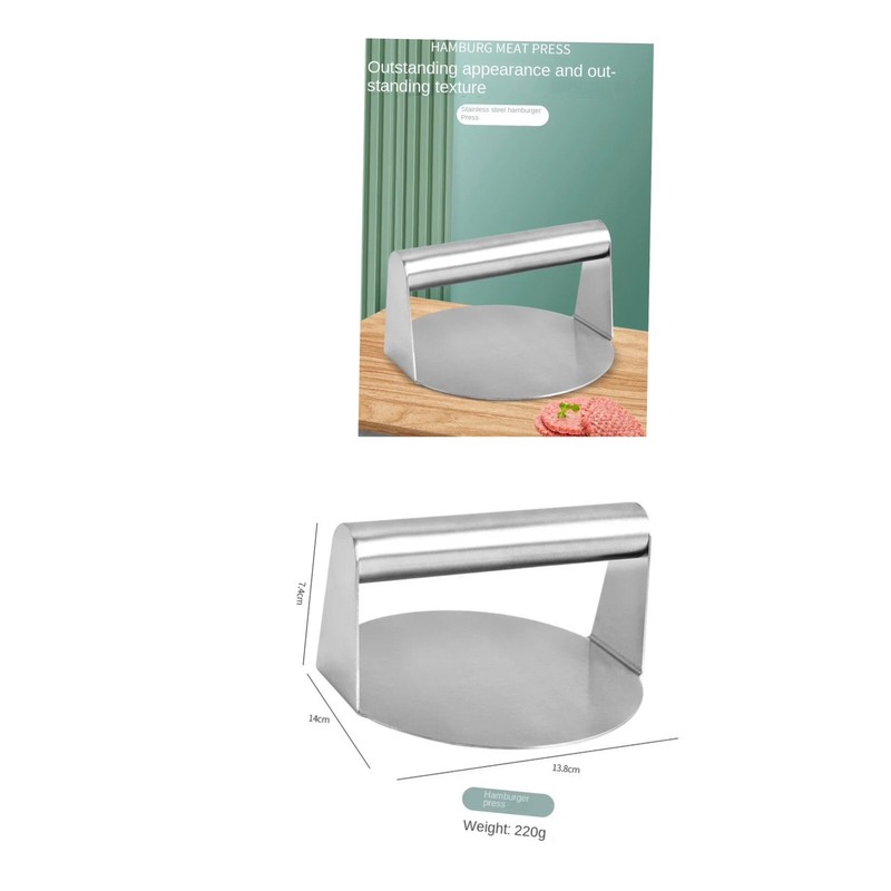 Stainless Steel Smash Burger Press, 5.5 Inch Round Non-Stick, Smashed Hamburger gallery