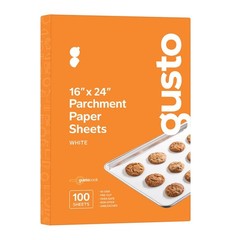 GUSTO [16 x 24 Inch – 100 Count] Pre-Cut Parchment 16 x 24 in (Sheet), White