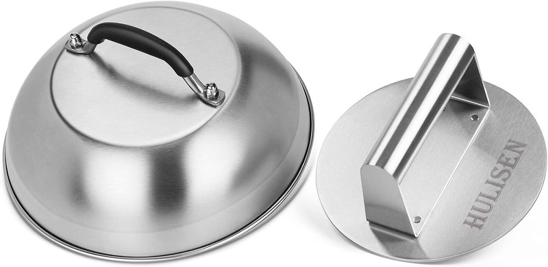 Stainless Steel Cheese Melting Dome & Burger Press Combo gallery